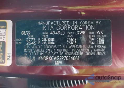 2023 Kia Sportage Hybrid Sx-Prestige z USA, uszkodzony, nr VIN KNDPXCAG2P7034661